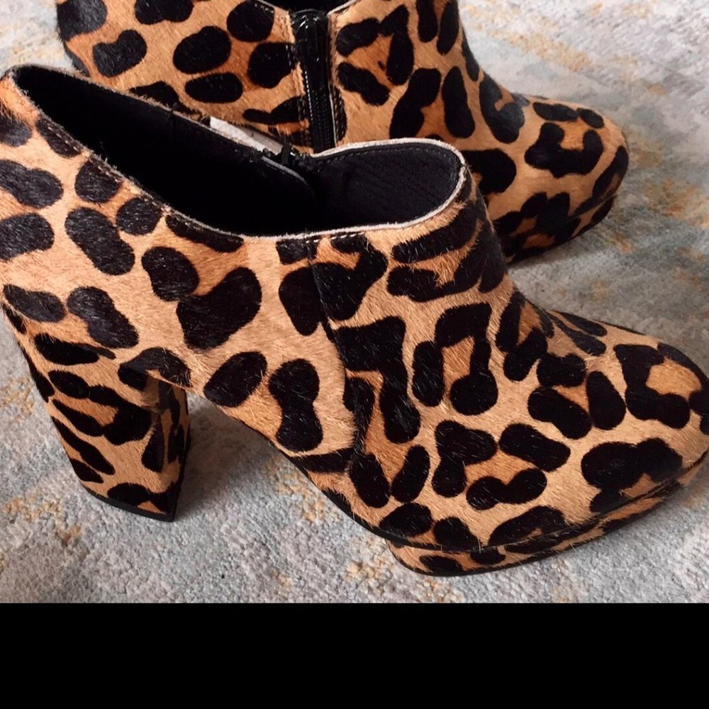 Topshop Sian Leopard Print Boots  7.5